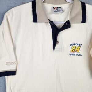 Dupont 24 Jeff Gordon Shirt Mens Medium Ringer NASCAR Racing Embroidered Logo